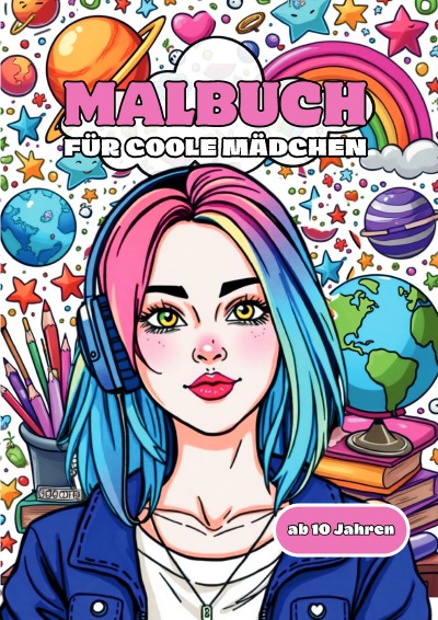 'Cover von Malbuch für coole Mädchen: 100 stylische Motive für kreative Teenager: Von Skater-Girls bis Fashionistas – Der ultimative Malspaß für Teenager!'-Cover