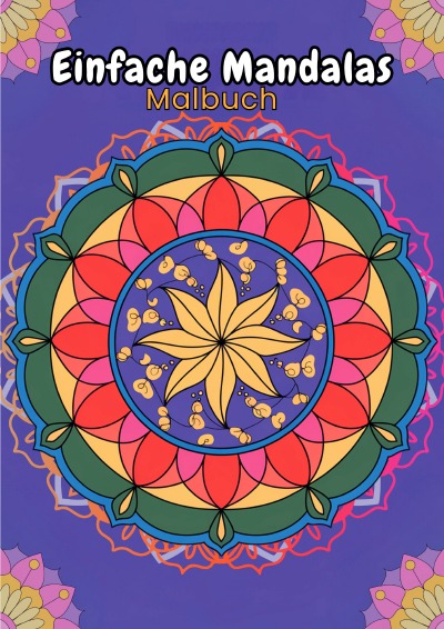 'Cover von Einfache Mandalas für Kinder und Erwachsene: 100 handgezeichnete, entspannende Mandala-Muster zum Ausmalen: Das perfekte Malbuch für Anfänger, bedruckte Seiten für stressfreies Ausmalen'-Cover