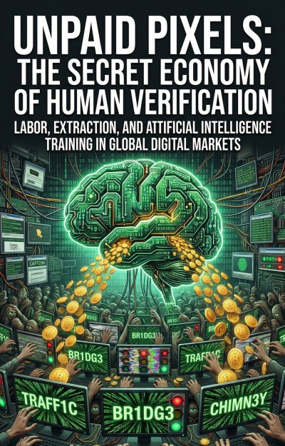 'Cover von Unpaid Pixels: The Secret Economy of Human Verification'-Cover