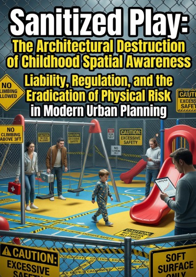 'Cover von Sanitized Play: The Architectural Destruction of Childhood Spatial Awareness'-Cover