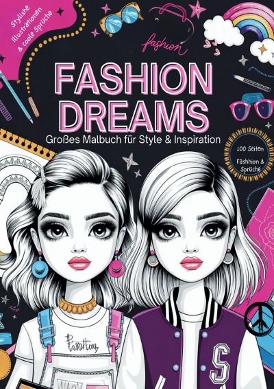 'Cover von 100 Seiten voller Stylisher Fashion Models und Inspirierender Sprüche – Dein Kreatives Design-Erlebnis von Artify-Kids'-Cover