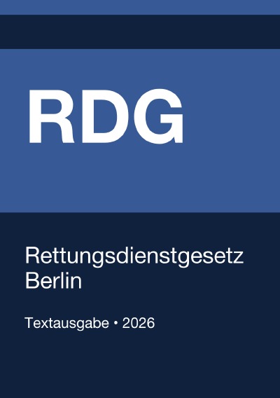 'Cover von RDG – Rettungsdienstgesetz Berlin 2026'-Cover