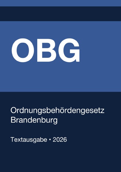 'Cover von OBG – Ordnungsbehördengesetz Brandenburg 2026'-Cover