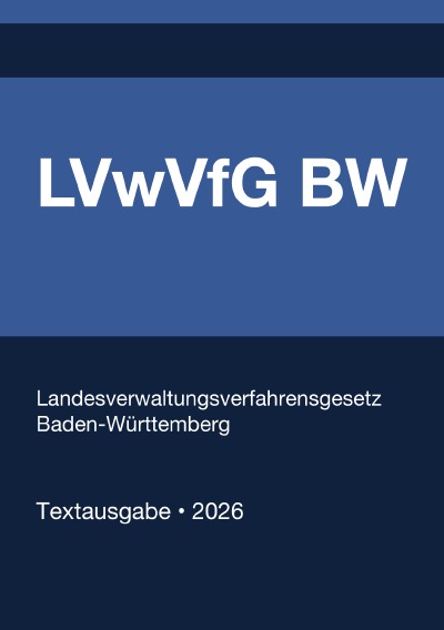 'Cover von LVwVfG BW – Landesverwaltungsverfahrensgesetz  Baden-Württemberg 2026'-Cover