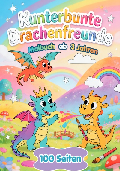 'Cover von Kunterbunte Drachenfreunde – 100 Seiten Malbuch ab 3 Jahren'-Cover