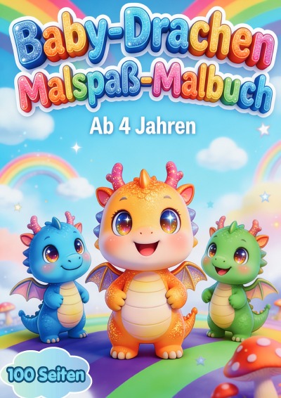 'Cover von Baby-Drachen Malspaß-Malbuch – 100 Seiten ab 4 Jahren'-Cover