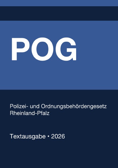 'Cover von POG – Polizei- und Ordnungsbehördengesetz Rheinland-Pfalz 2026'-Cover