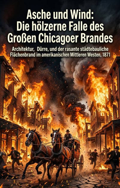 'Cover von Asche und Wind: Die hölzerne Falle des Großen Chicagoer Brandes'-Cover