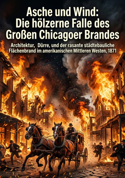 'Cover von Asche und Wind: Die hölzerne Falle des Großen Chicagoer Brandes'-Cover