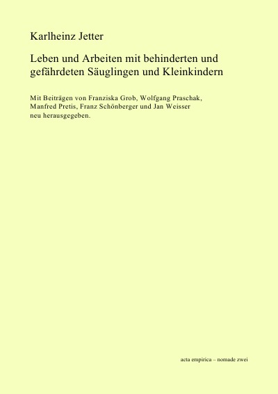 'Cover von Leben und Arbeiten mit behinderten und gefährdeten Säuglingen und Kleinkindern'-Cover