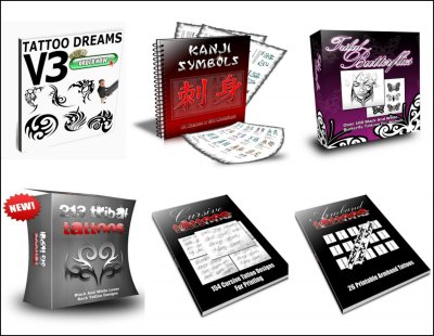 'Cover von Tribal Tattoos Paket. 6 eBooks Tribal Tattoo Design Vorlagen.'-Cover