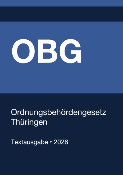 'Cover von OBG – Ordnungsbehördengesetz Thüringen 2026'-Cover