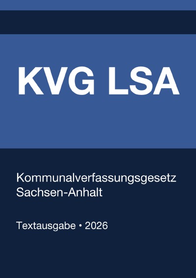 'Cover von KVG LSA – Kommunalverfassungsgesetz Sachsen-Anhalt 2026'-Cover