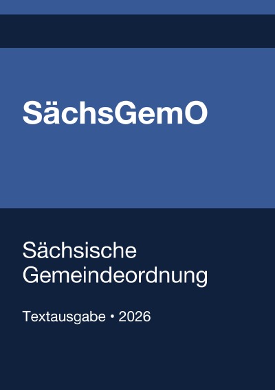 'Cover von SächsGemO – Sächsische Gemeindeordnung 2026'-Cover