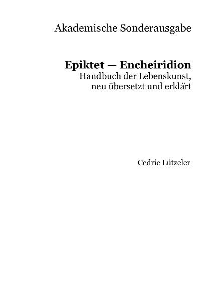 'Cover von Akademische Sonderausgabe: Epiktet – Encheiridion'-Cover