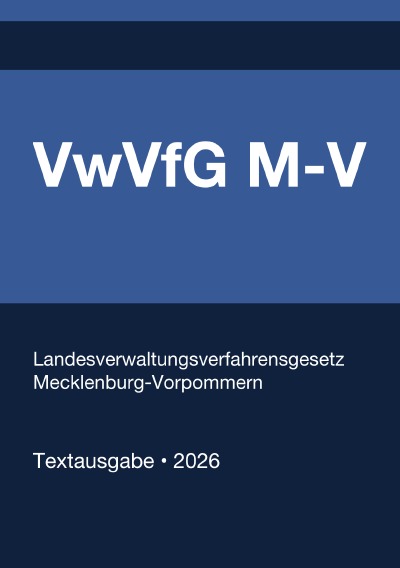 'Cover von VwVfG M-V – Landesverwaltungsverfahrensgesetz Mecklenburg-Vorpommern 2026'-Cover