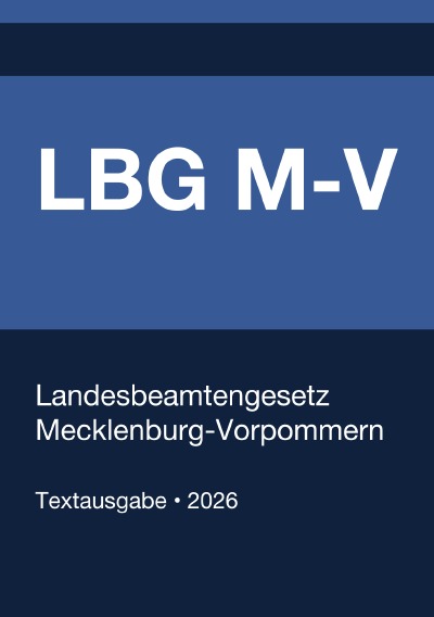 'Cover von LBG M-V – Landesbeamtengesetz Mecklenburg-Vorpommern 2026'-Cover