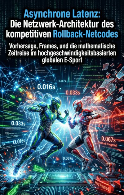'Cover von Asynchrone Latenz: Die Netzwerk-Architektur des kompetitiven Rollback-Netcodes'-Cover