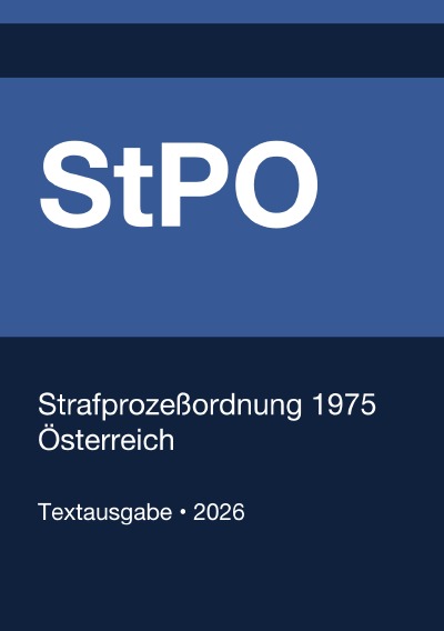 'Cover von StPO – Strafprozeßordnung 1975 (Österreich) 2026'-Cover