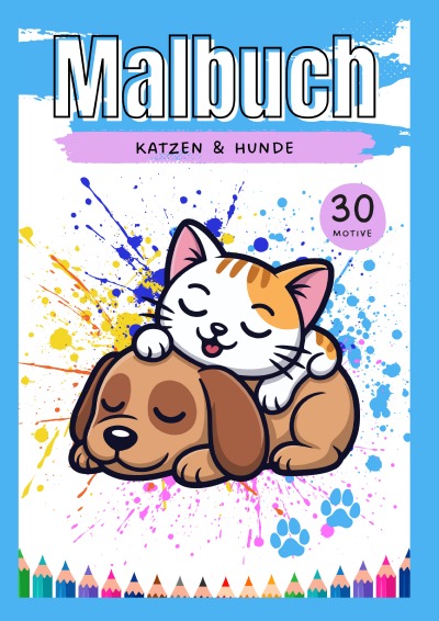 'Cover von Katzen & Hunde – Malbuch'-Cover