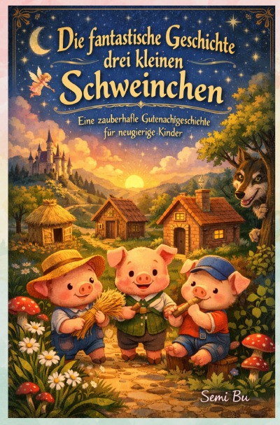 'Cover von Die fantastische Geschichte der drei kleinen Schweinchen'-Cover