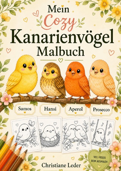 'Cover von Mein Cozy Kanarienvögel Malbuch'-Cover