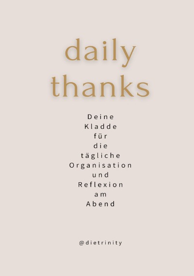 'Cover von DAILY THANKS | Deine Kladde für die tägliche Organisation und Reflexion am Abend'-Cover