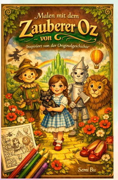 'Cover von Malen mit dem Zauberer von Oz – inspiriert von der Originalgeschichte'-Cover