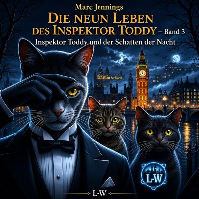 'Cover von Die neun Leben des Inspektor Toddy – Fall 3 – Inspektor Toddy und der Schatten der Nacht'-Cover