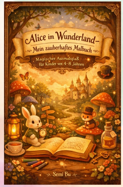 'Cover von Alice im Wunderland – Mein zauberhaftes Malbuch'-Cover