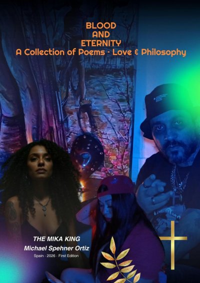 'Cover von BLOOD AND ETERNITY A Collection of Poems · Love & Philosophy THE MIKA KING · Michael Spehner Ortiz · Spain · 2026 · First Edition'-Cover
