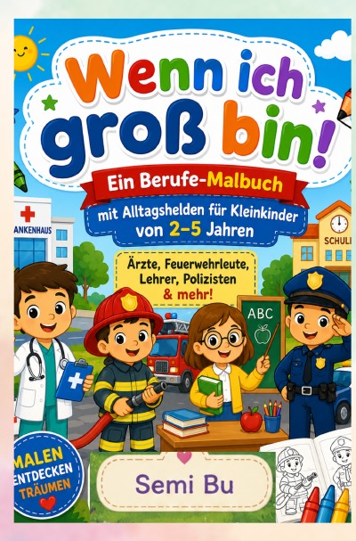 'Cover von Wenn ich groß bin! Ein Berufe-Malbuch mit Alltagshelden für Kleinkinder von 2–5 Jahren'-Cover