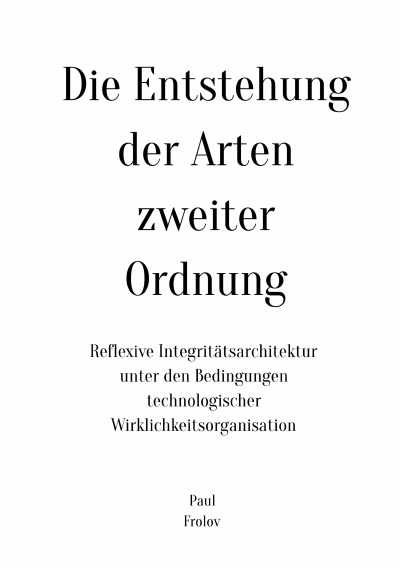 'Cover von Die Entstehung der Arten zweiter Ordnung'-Cover