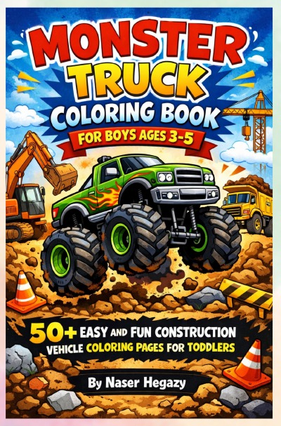 'Cover von Monster Truck Coloring Book for Boys Ages 3–5'-Cover
