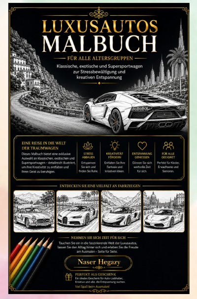 'Cover von Luxusautos-Malbuch für alle Altersgruppen'-Cover