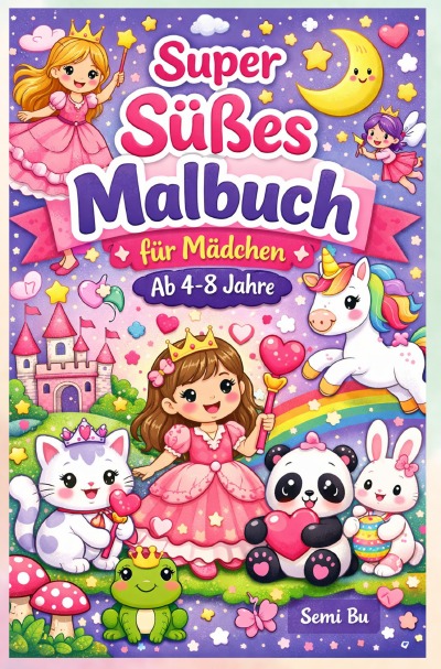 'Cover von Super Süßes Malbuch für Mädchen im Alter von 4–8 Jahren'-Cover