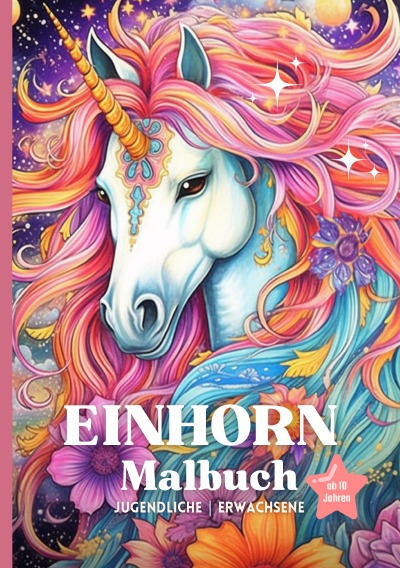 'Cover von Fantasy Einhorn Malbuch | Jugendliche | Erwachsene | A5 Reiseformat'-Cover