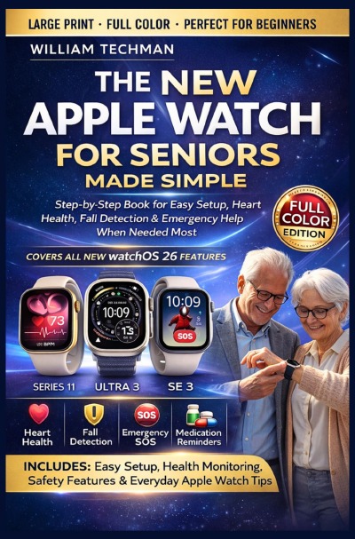 'Cover von The New Apple Watch for Seniors Made Simple — Series 11, Ultra 3 & SE 3 Guide'-Cover