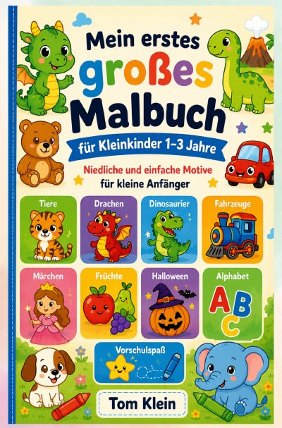 'Cover von Mein erstes großes Malbuch für Kleinkinder 1–3 Jahre: Niedliche und einfache Motive für kleine Anfänger'-Cover