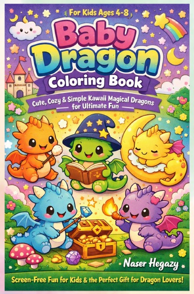 'Cover von Baby Dragon Coloring Book for Kids Ages 4-8 Cute, Cozy & Simple Kawaii Magical Dragons for Ultimate Fun'-Cover
