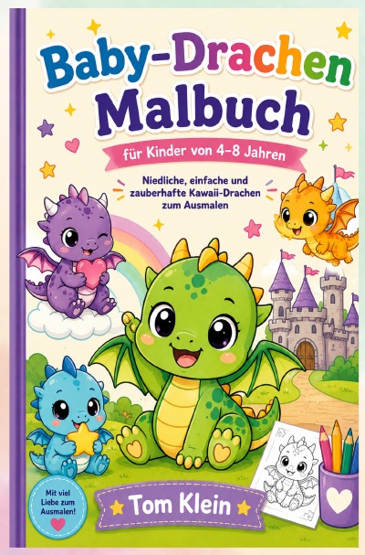 'Cover von Baby-Drachen Malbuch für Kinder von 4–8 Jahren'-Cover