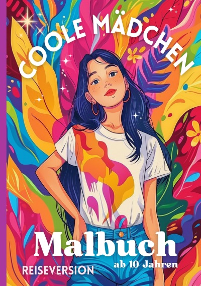 'Cover von Coole Mädchen Malbuch – ab 10 Jahren | A5 Reiseformat'-Cover