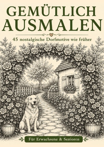'Cover von Gemütlich ausmalen – Dorfleben & Gartenträume'-Cover