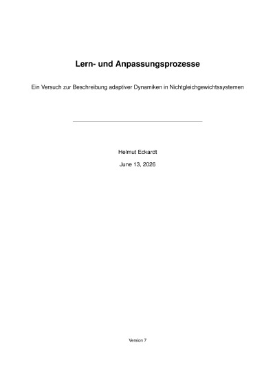 'Cover von Ein rekursiver Ansatz zur Beschreibung adaptiver Dynamiken in Nichtgleichgewichtssystemen'-Cover