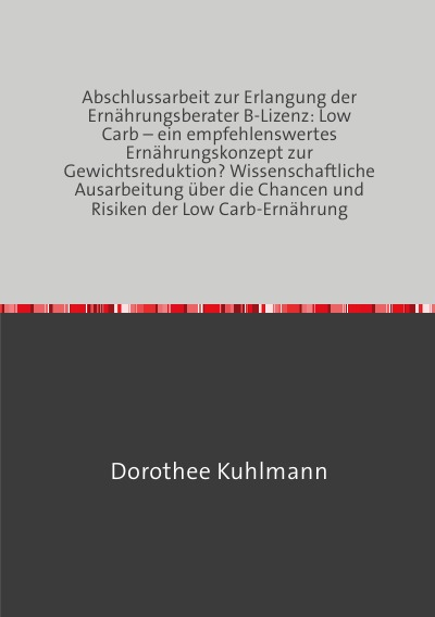 'Cover von Abschlussarbeit zur Erlangung der Ernährungsberater B-Lizenz'-Cover