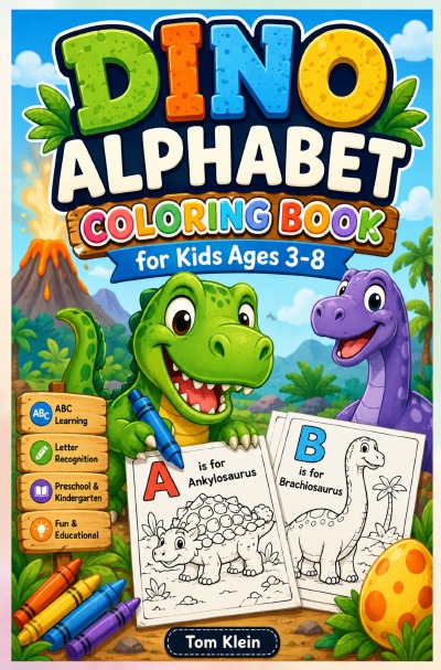 'Cover von Dino Alphabet Coloring Book for Kids Ages 3-8'-Cover