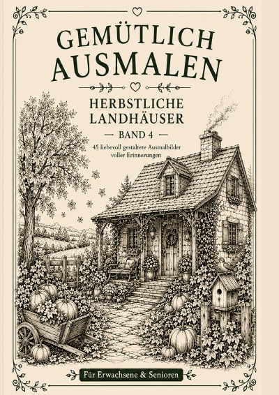 'Cover von Gemütlich ausmalen – Herbstliche Landhäuser'-Cover