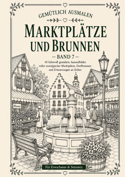 'Cover von Gemütlich ausmalen – Marktplätze & Brunnen'-Cover