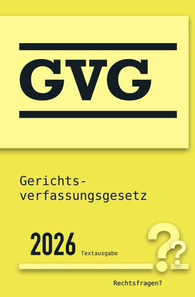 'Cover von GVG | Gerichtsverfassungsgesetz'-Cover
