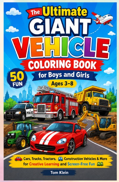 'Cover von The Ultimate Giant Vehicle Coloring Book for Boys and Girls Ages 3–8'-Cover